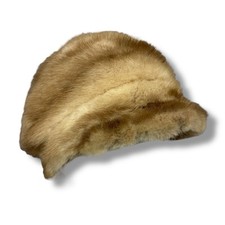 Vtg France s Horton Hats Cream Tan Genuine Mink Fur Pillbox Hat Handmade