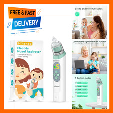 Electric Baby Nasal Aspirator Waterproof with Silicone Tips Adjustable Suction