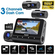3 Kanal Dashcam Auto Vorne Hinten Kabellos 4K+1080P+1080P FHD Dreifache Dash Cam
