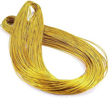 Gold Metallic Cord Jewelry Cord Craft String - 1Mm, 100 Yards- Perfect for Wrapp