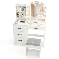 Vanity Set with Mirror and Lights w/ 3-Color Lighting  Adjustable Brightness