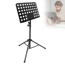 Foldable Height Adjustable Music Stand, 31.5-55.9 in, Black, Tripod Base