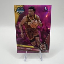 Bronny James 2023-24 1st Bowman Chrome U Pink Refractor RC #95 USC Trojans 