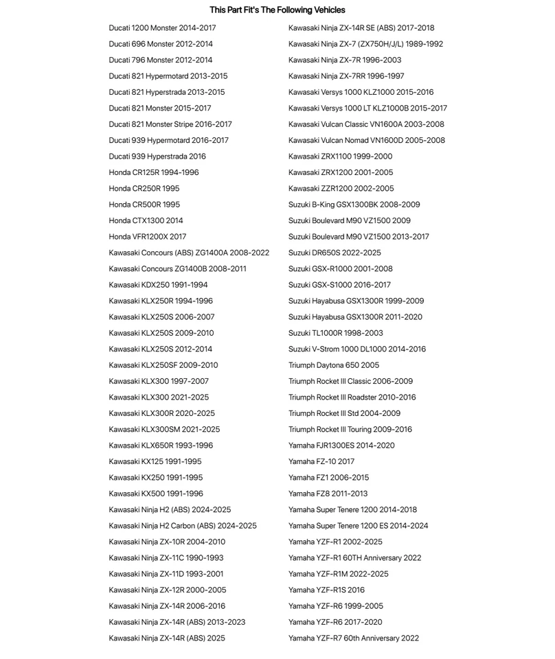 Комплект уплотнений вилки и пыли бивня для KAWASAKI Vulcan Classic VN1600A 2003-2008 - Изображение 4 из 4