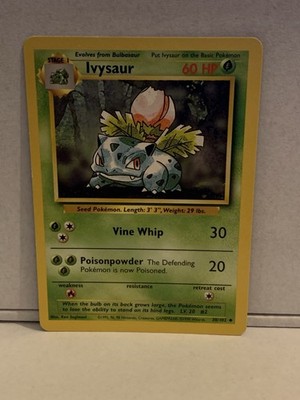 1999 Ivysaur Pokemon Karte Base Set 30/102 Near Mint oder höher