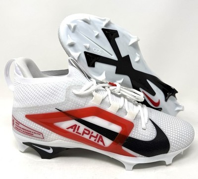 Nike Alpha Menace 4 Elite White & Red Football Cleats FZ7701-100 Size 11.5