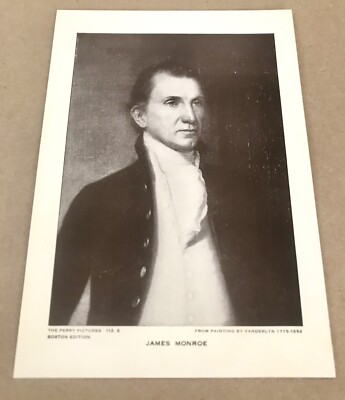 James Monroe Portrait, 5th U.S. President, The Perry Pictures (5.5''x8'') VG!
