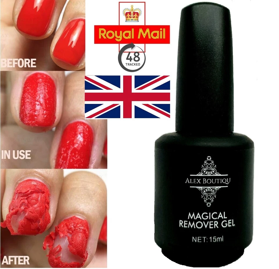 ALEX BOUTIQU Nail Polish Remover NEW Magic Nail Soak Off Hard Gel Burst Remover Strong UK