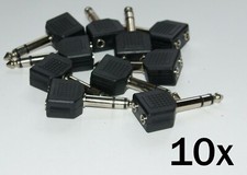 10x Stereo Y Jack Adapter 6.3mm / 3.5mm Male 2x Coupler Audio Adapter