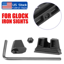 Pair Stainless Steel Standard Frames Height Front & Rear Sights for Most Glock