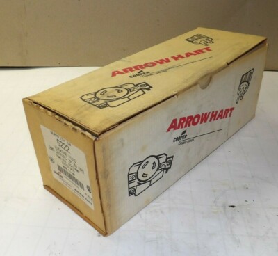 BOX OF 10 NEW ARROW HART 20 AMP 2 POLE LOCKING PLUG 3W GROUNDING 277 VAC L7-20P 