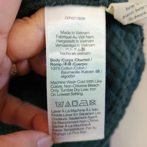 Top Madewell Lightspun Gasa Cuello en V Largo Slv Verde Mujeres L Clásico Informal Urbano - Imagen 17 de 17