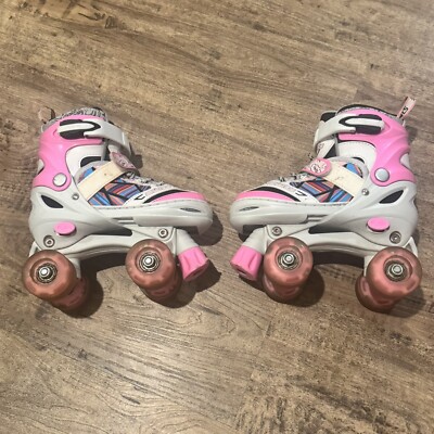 Girls Roller Skates   Kuxuan Sports brand   Pink & White   Size Small