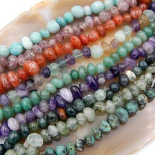 6x8mm-8x12mm Natural Nugget Freeform Gemstone Beads 16" Pick Stone