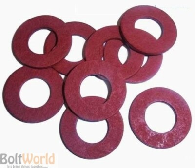 M4 / 4 mm ROTE FASER FLACHDICHTSCHEIBE SCHEIBEN NICHT LEITFÄHIG STANDARD BS6091 BW