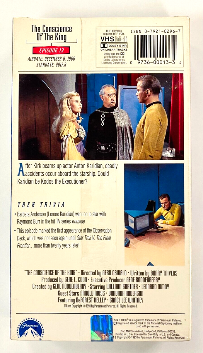 Star Trek TV Series (VHS, 1985) Episode 13  