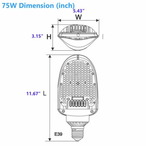UL DLC 75W LED Retrofit kits with E39 Mogul base replace traditional lamps 5000K - Image 3 of 4