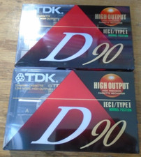 TDK D90 High Output Blank Audio Cassette Tapes IECI/Type I Sealed Lot of 2