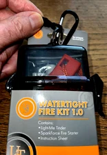 UST Watertight Fire Kit 1.0  Waterproof Case W/ Light MeTinder, Flint -"NEW"