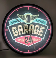 Open Road Brands Garage 14" backlit clock