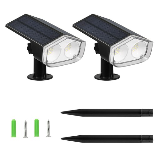 2 Pack Solar Spot Lights Garden Lights Walkway Lamp for Outside Waterproof A9S1 - Picture 12 of 12