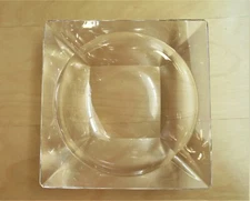 Vintage Val St. Lambert Clear Crystal Square Ashtray Made in Belgium 6 1/4"