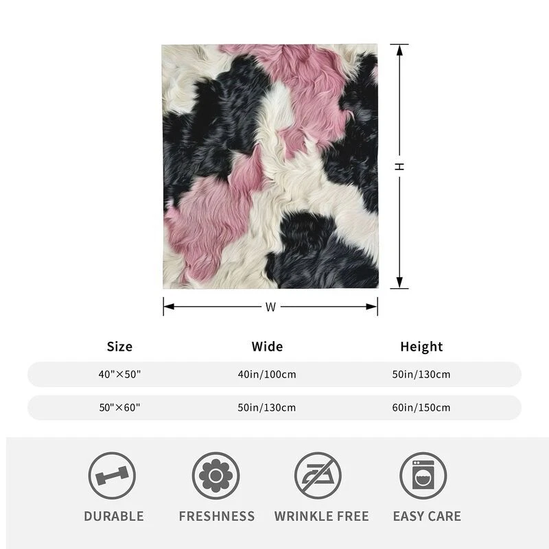 Manta con estampado de piel sintética rosa cálida suave mullida EE. UU. Nueva  Foto 4 de 4