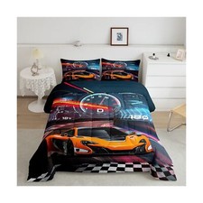 Feelyou Race Car Bedding Set Boys Extreme Sports Comforter Set for Kids Boys ...