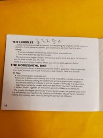 track and field 2 nes Manual only