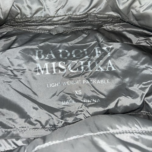 Badgley Mischka Women’s Puffer Coat Jacket Mia Silver Quilted Designer XS - Picture 11 of 15