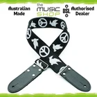 Australian Made DSL 'Peace Black' 2" Jacquard Guitar Strap - JAC20-PEACE-BLACK
