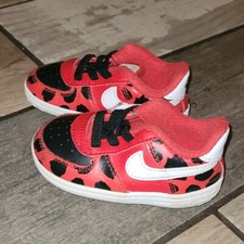 Nike Force 1 Crib SE Lady Bug Red Black Infant Toddler Shoes Sz 4C