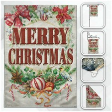 Merry Christmas Garden Flag 12x18in Seasonal Garden Flag Winter Xmas Holly 100D
