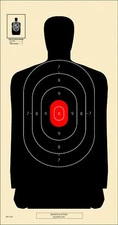 B-29 [B29] 50 Foot Pistol Silhouette Targets--20 Count, w/ Red Center