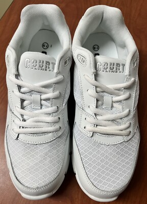 Court Line All White Shoes Athletic Sneakers Size 7.5 Medium Width New in Box