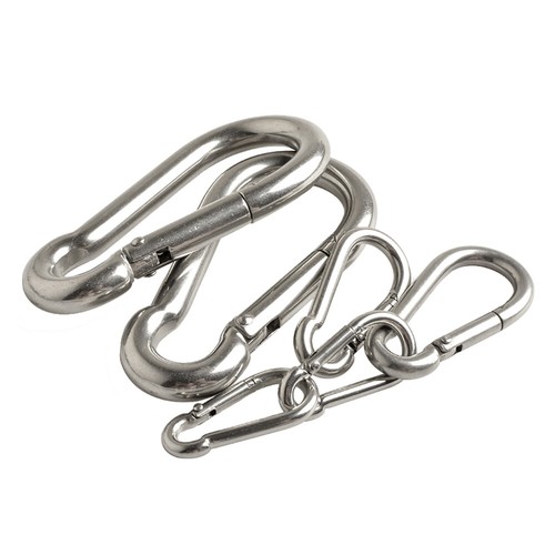 M3-M12 Stainless Steel Carabiner Snap Spring Hook A4 316 Clip Marine Grade Rope - Picture 3 of 6