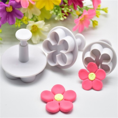3Pcs Flower Plunger Cookie Cutter DIY Blossom Flower Cake Fondant Cake M`mx - Picture 5 of 9