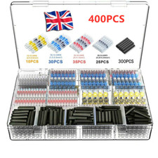 400PCS Waterproof Solder Heat Shrink Seal Sleeve Wire Butt Splice Connectors Kit