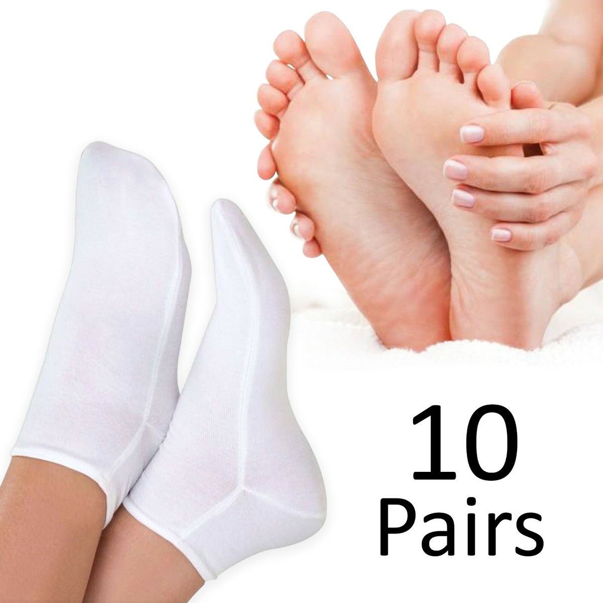 10 PAIRS MOISTURISING COTTON SLEEP SOCKS Overnight Deep Treatment Dry Feet  Foot