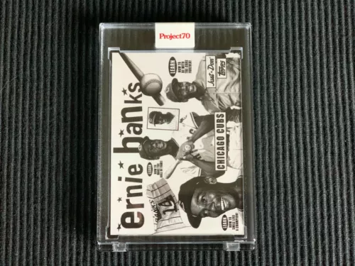 2021 TOPPS PROJECT 70 #503 ERNIE BANKS / DON C  *ENCASED ART*  CHICAGO CUBS