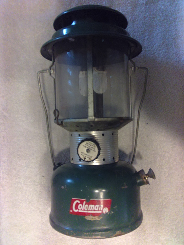 Vintage 4- 64 Green Coleman Lantern, rough, chips, scratches. untested, used