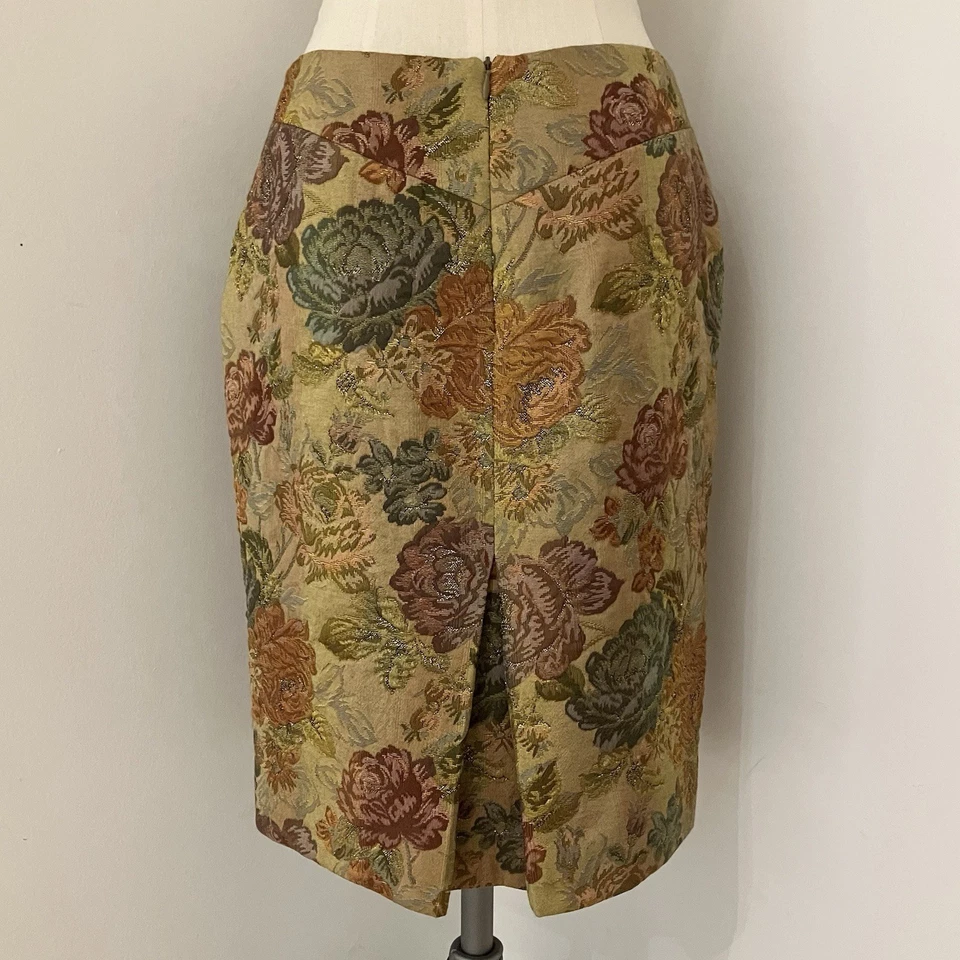 Blumarine Blugirl Italia Vintage Floral Brocado Falda Lápiz 44IT Foto 4 de 4