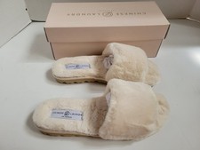 Chinese Laundry Rally Comfy Soft Faux Fur Slide Slippers Cream Size 9