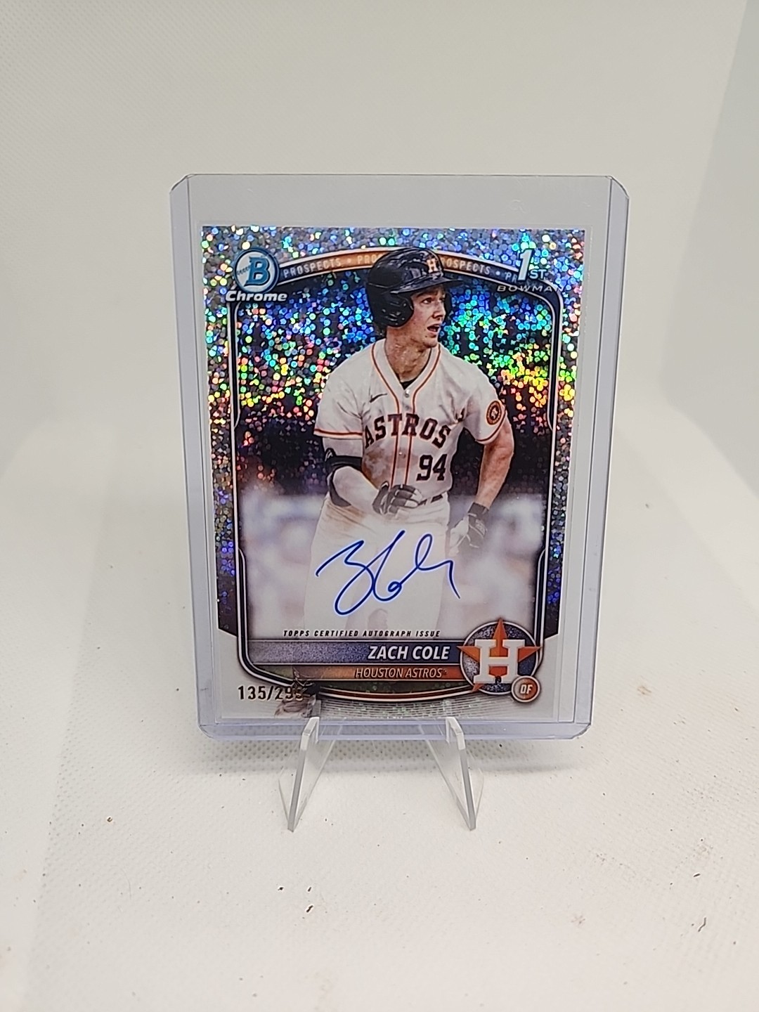 2025 Bowman Chrome Zach Cole Speckle Refractor Auto Astros CPA-ZC /299