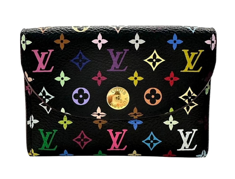 LOUIS VUITTON M66558 Monograma Multicolor Lona Sobre Billetera Estuche para Tarjetas Negro Foto 2 de 4