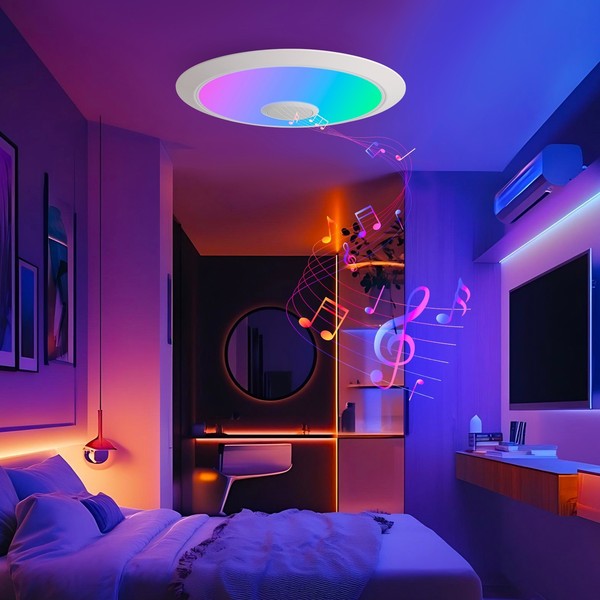 Led Bluetooth Deckenleuchte Mit App, 60Cm Rgb Deckenlampe-image