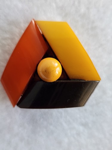 Vintage Button Art Deco Bakelite Large Chunky Unusual Triangular Shape