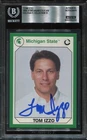TOM IZZO signed autographed 1990 MICHIGAN STATE ROOKIE CARD RC BECKETT 10 (BAS)