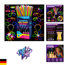 Knicklichter Set 100 Stück Neon Ketten Leuchtstäbe 130 Verbinder