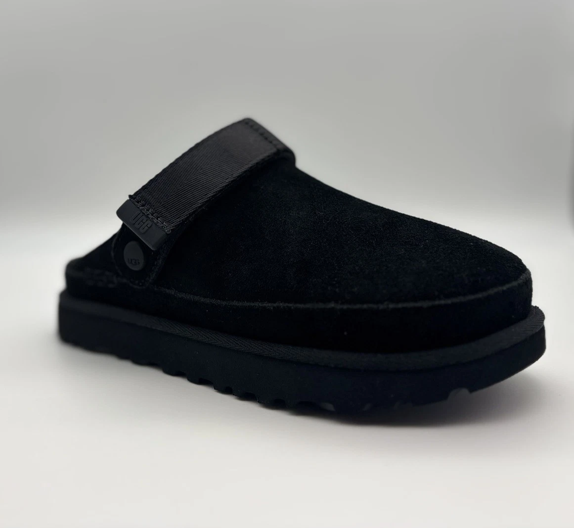 SANDALI UGG GOLDENS ZOCCOLI SCAMOSCIATI NERI PLATEAU DONNA US 7 UK 5 EUR 38 NUOVI CON SCATOLA